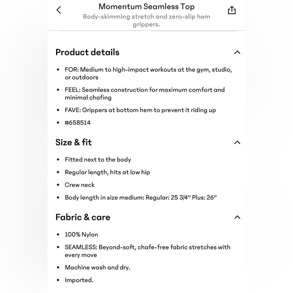 Athleta Momentum Seamless Top - Picture 8 of 8